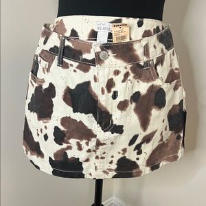 NWT Cow Print Mini Skirt size 27